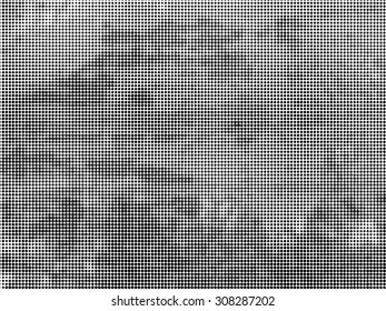 Grunge halftone dots vector texture background . 