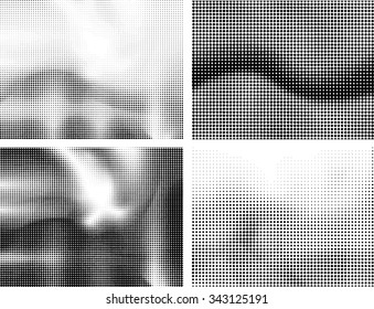 Grunge halftone dots vector texture background - Pixel 