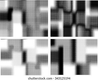 Grunge halftone dots vector texture background - Pixel 