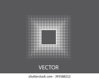 Grunge halftone dots vector texture background . Border Frame . Dotted Abstract Vector Texture . Distress Dirty Damaged Spotted Circles Overlay Texture .