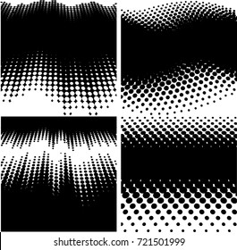 Grunge halftone dots vector texture background. Pixel