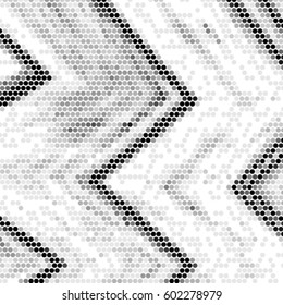 Grunge halftone dots zig zag texture background. Spotted vector Abstract Texture