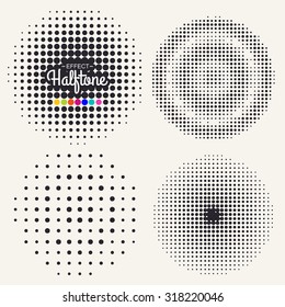 Grunge halftone drawing textures background set. Vector illustration