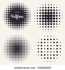 Grunge halftone drawing textures background set. Vector illustration