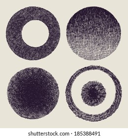 grunge halftone drawing textures set. vector illustration 