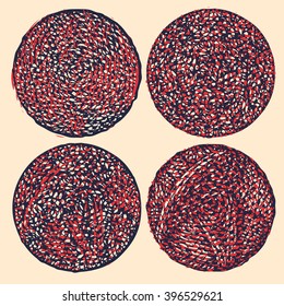 grunge halftone drawing textures set. vector illustration