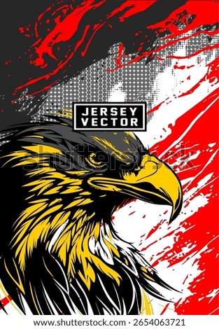 GRUNGE AND HALFTONE WITH EAGLE VECTOR BACKGROUND FOR FULL SUBLIMATION JERSEY