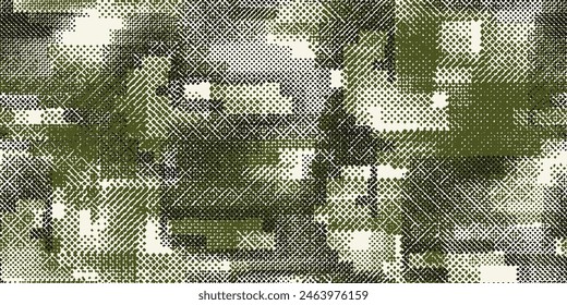 Grunge halftone fabric fashion. Modern pattern design in repeating background. Vector illustration