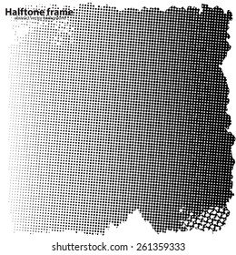 Grunge halftone frame - abstract texture. Stock vector design template - easy to use 