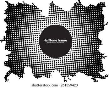 Grunge halftone frame - abstract texture. Stock vector design template - easy to use