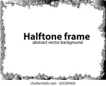 Grunge halftone frame - abstract texture. Stock vector design template - easy to use 
