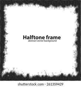 Grunge halftone frame - abstract texture. Stock vector design template - easy to use 