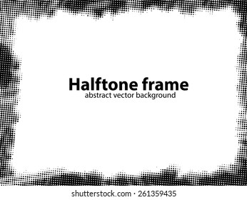 Grunge halftone frame - abstract texture. Stock vector design template - easy to use 
