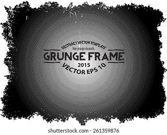 Grunge halftone frame - abstract texture. Stock vector design template - easy to use 