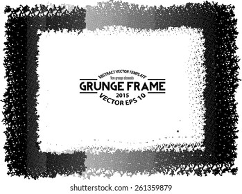 Grunge halftone frame - abstract texture. Stock vector design template - easy to use 