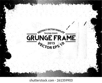 Grunge halftone frame - abstract texture. Stock vector design template - easy to use 