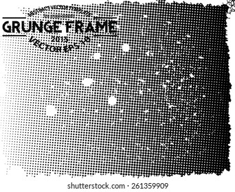 Grunge halftone frame - abstract texture. Stock vector design template - easy to use 