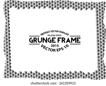 Grunge halftone frame - abstract texture. Stock vector design template - easy to use