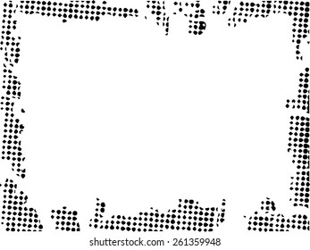 Grunge halftone frame - abstract texture. Stock vector design template - easy to use
