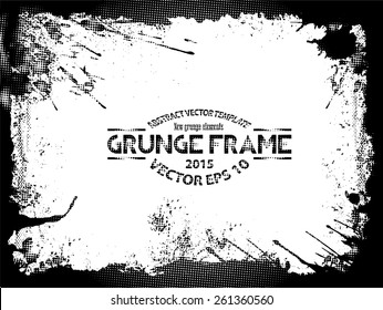 Grunge halftone frame - abstract texture. Stock vector design template - easy to use 