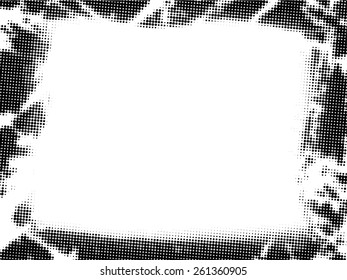 Grunge halftone frame - abstract texture. Stock vector design template - easy to use 