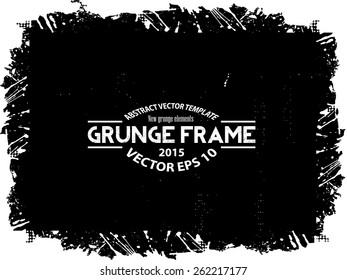 Grunge halftone frame - abstract texture. Stock vector design template - easy to use