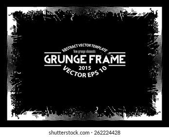 Grunge halftone frame - abstract texture. Stock vector design template - easy to use