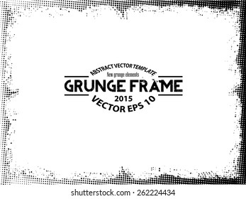 Grunge halftone frame - abstract texture. Stock vector design template - easy to use