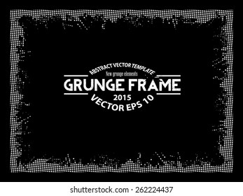 Grunge halftone frame - abstract texture. Stock vector design template - easy to use 