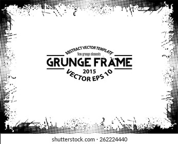 Grunge halftone frame - abstract texture. Stock vector design template - easy to use 
