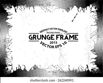Grunge halftone frame - abstract texture. Stock vector design template - easy to use