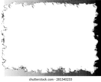 Grunge halftone frame - abstract texture. Stock vector design template - easy to use 