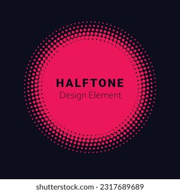 Grunge Halftone Frame Banner. Abstract halftone dotted round background circles shapes.