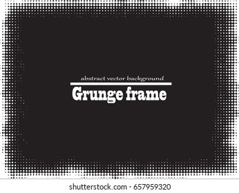 Grunge halftone frame. isolated stock vector template