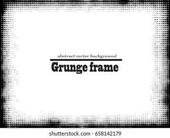 Grunge halftone frame. isolated stock vector template