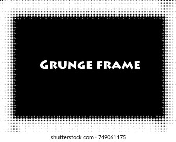 Grunge halftone frame. isolated stock vector template 
