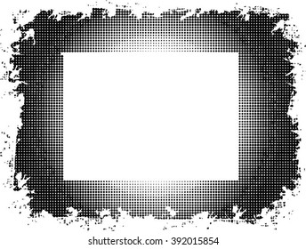 Grunge halftone frame - Isolated vector background