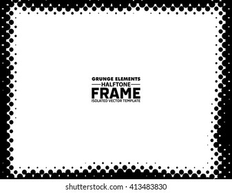 Grunge halftone frame - Isolated vector background