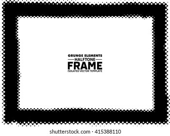 Grunge halftone frame - Isolated vector background