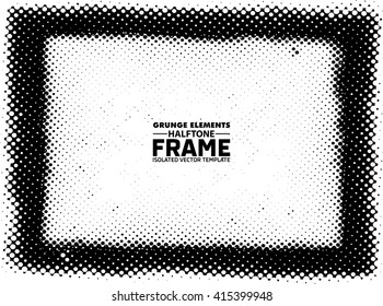 Grunge halftone frame - Isolated vector background