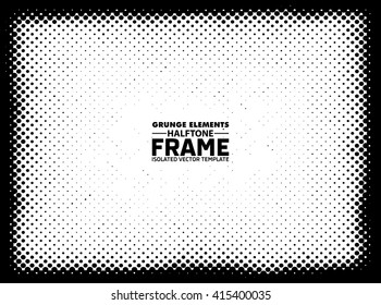 Grunge halftone frame - Isolated vector background