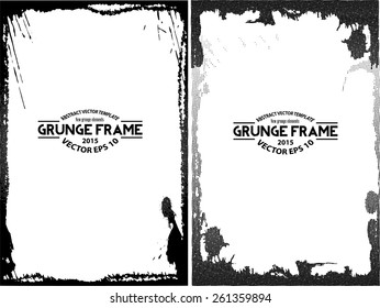 Grunge halftone frame set - abstract texture. Stock vector design template - easy to use