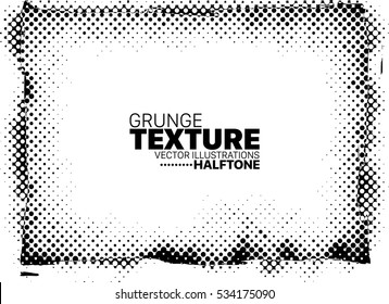 Grunge Halftone Frame Texture Background