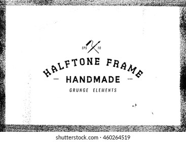 Grunge halftone frame texture,Vector illustration 