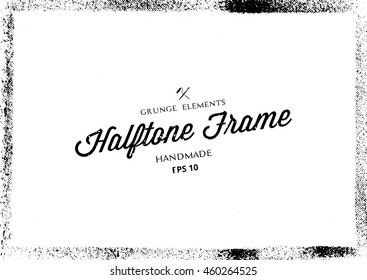 Grunge halftone frame texture,Vector illustration 
