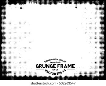 Grunge halftone frame vector template vector illustration