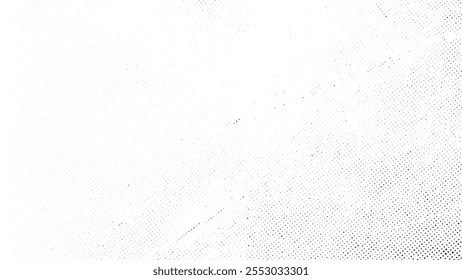 Grunge Halftone Gradient Background with Dust and Scratches Texture, A Bold Black Abstract Design Showcasing Rugged Wall Paint Aesthetic, Vintage Halftone Pattern Effect, and Textured Depth