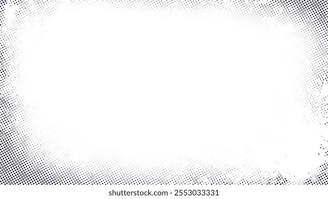 Grunge Meio-Tom Gradiente Fundo com Poeira e Rascunhos Textura, Um Preto Negrito Design Abstrato Mostrando Rugged Parede Pintura Estética, Vintage Efeito Padrão de Meio-Tom, e Textured Profundidade