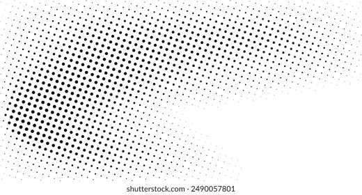 Grunge halftone gradient background. Faded grit noise texture. White and black sand wallpaper. Retro pixelated backdrop. Anime or manga style comic overlay. Vector graphic design dots grunge