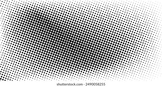 Grunge halftone gradient background. Faded grit noise texture. White and black sand wallpaper. Retro pixelated backdrop. Anime or manga style comic overlay. Vector background abstract dotted